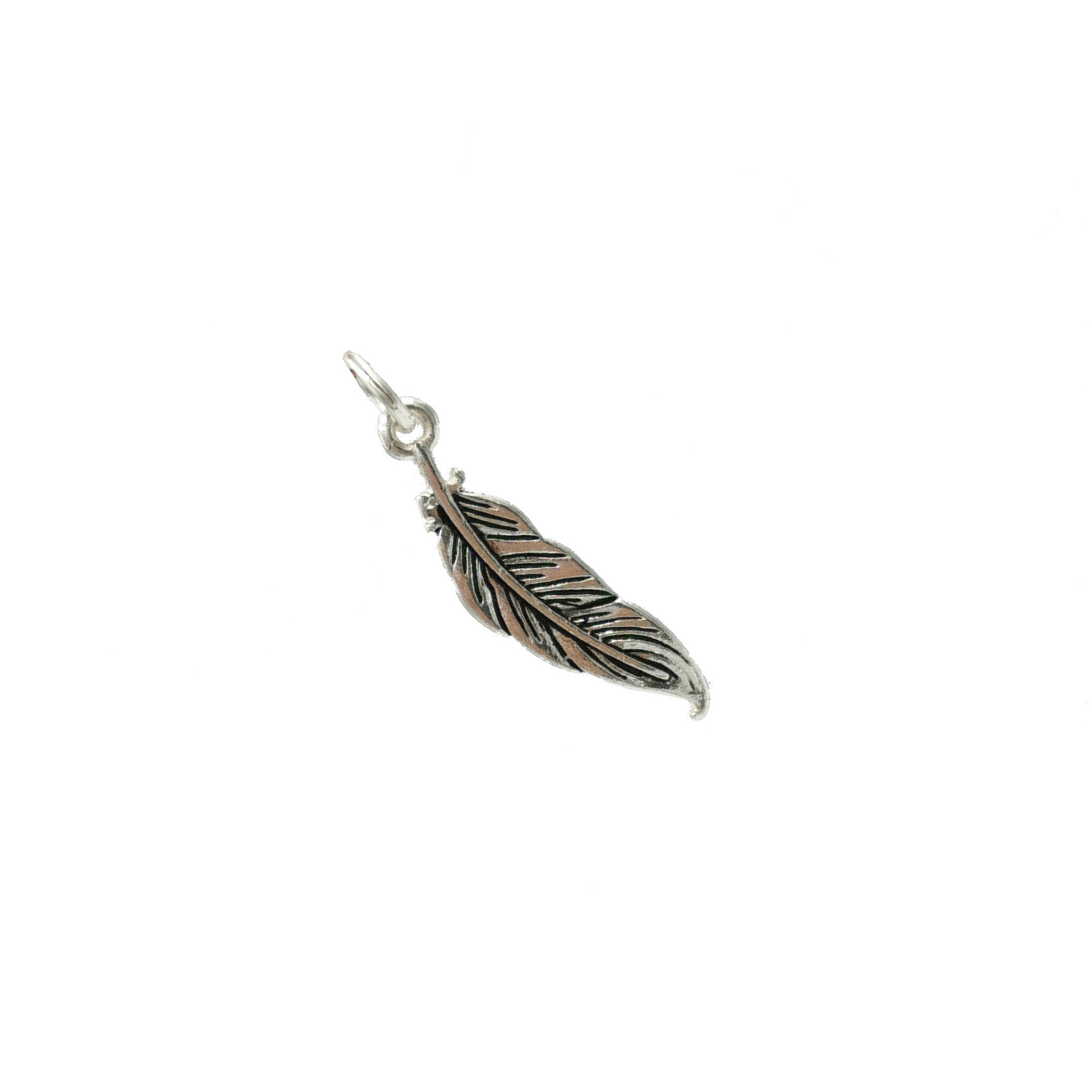 slide 3 of 4, Charmalong Antique Silver Plated Feather Charm By Bead Landing, 1.07 in x 0.26 in x 0.25 in