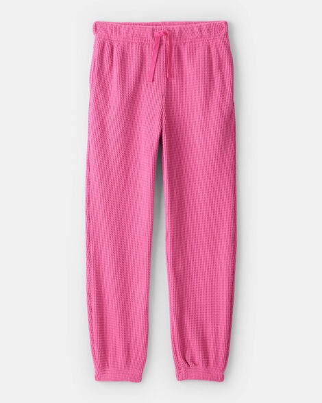 slide 1 of 3, Oshkosh Girls Waffle Knit Joggers - Pink Pink 14, 1 ct