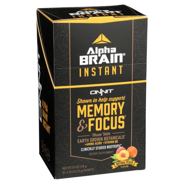 Alpha Brain Instant, Memory & Focus, Peach , 3.8 oz (108 g), Onnit