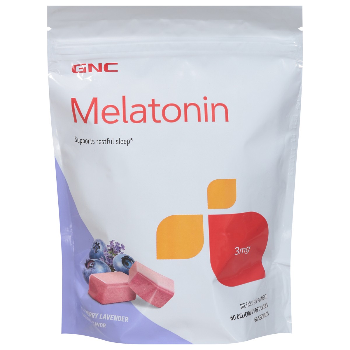 slide 1 of 9, GNC Melatonin Soft Chews - Blueberry Lavender, 60 ct