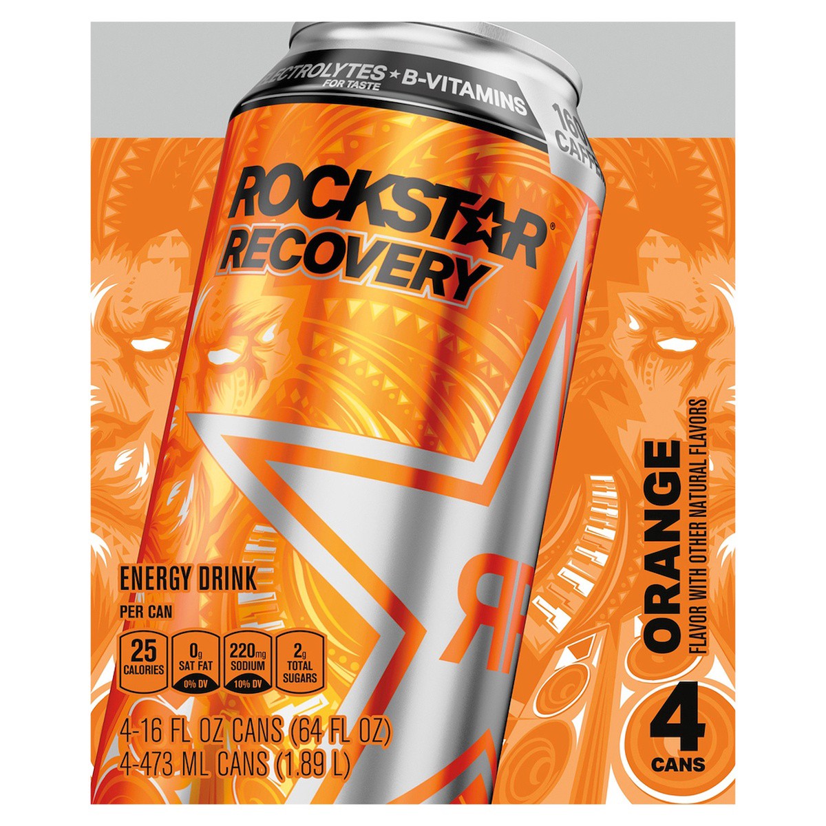 slide 1 of 6, Rockstar Energy Drink, 4 ct