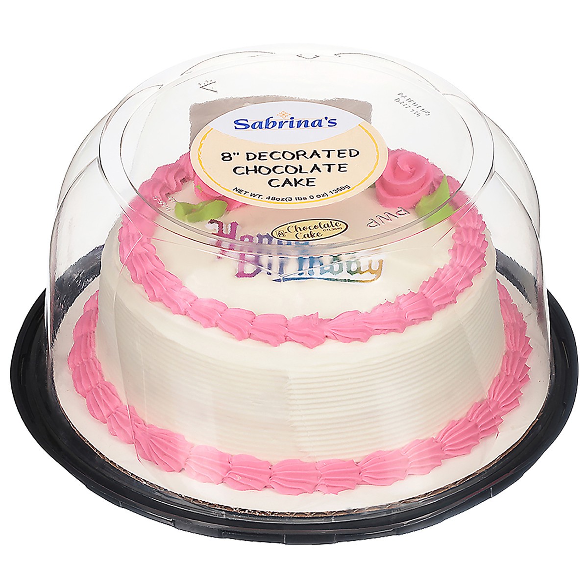 slide 6 of 13, Sabrina's 8 Inches Decorated Chocolate Cake 48 oz, 48 oz