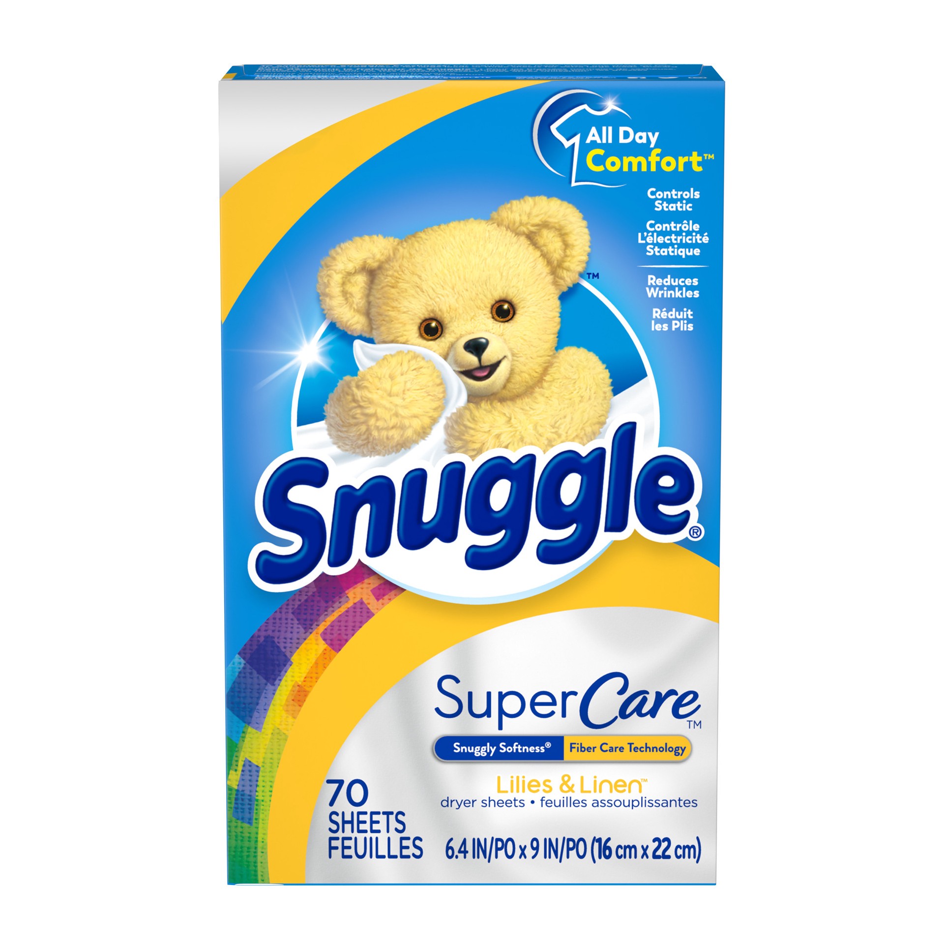 slide 1 of 3, Snuggle SuperCare Fabric Softener Dryer Sheets, Lilies and Linen, 70 Count, 70 ct