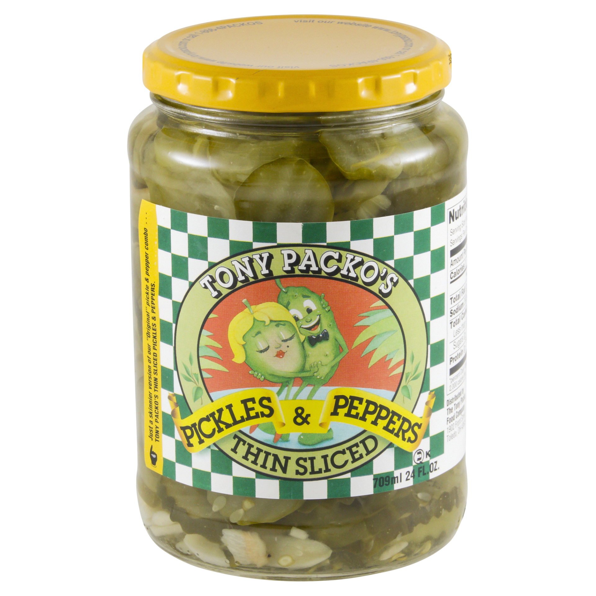 slide 1 of 2, Tony Packo's Thin Sliced Pickles & Peppers 709 ml, 24 fl oz