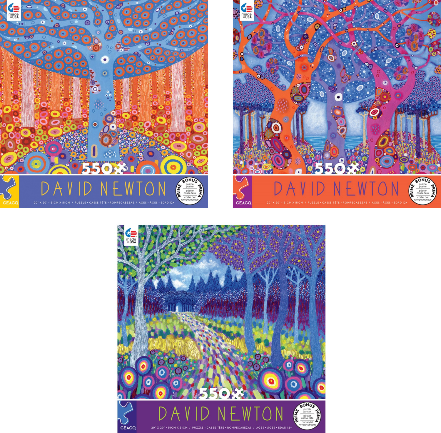 slide 1 of 1, David Newton Puzzle Assortment, 550 ct