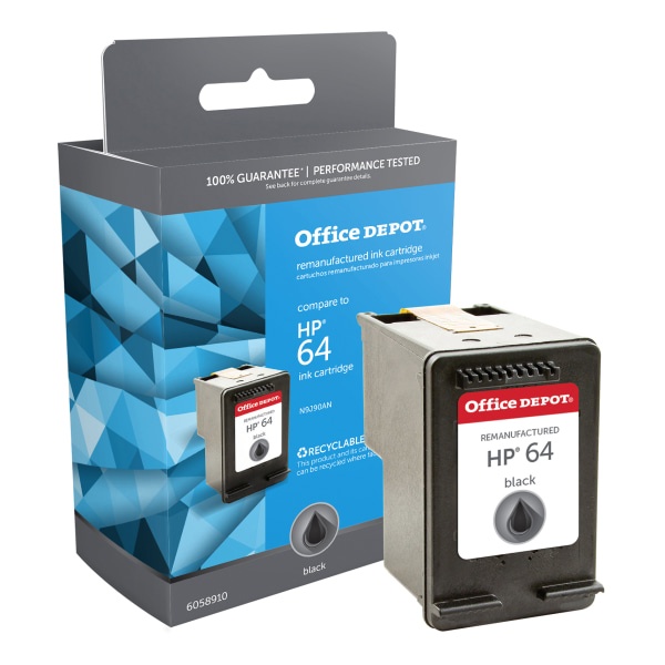 slide 1 of 1, Office Depot Od64B (Hp 64 / N9J90An) Remanufactured Black Ink Cartridge, 1 ct