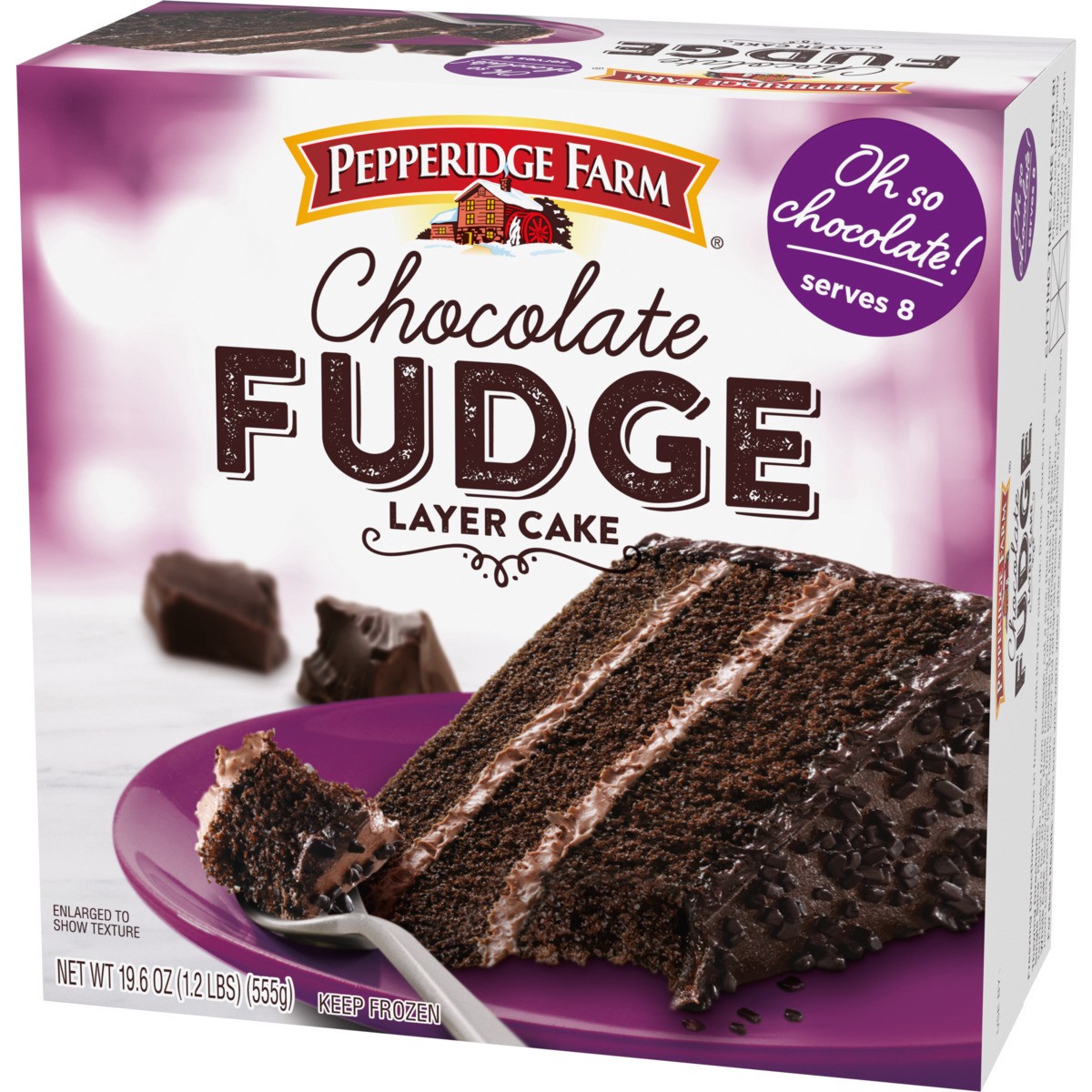 slide 4 of 9, Pepperidge Farm Frozen Chocolate Fudge Layer Cake, 19.6 oz