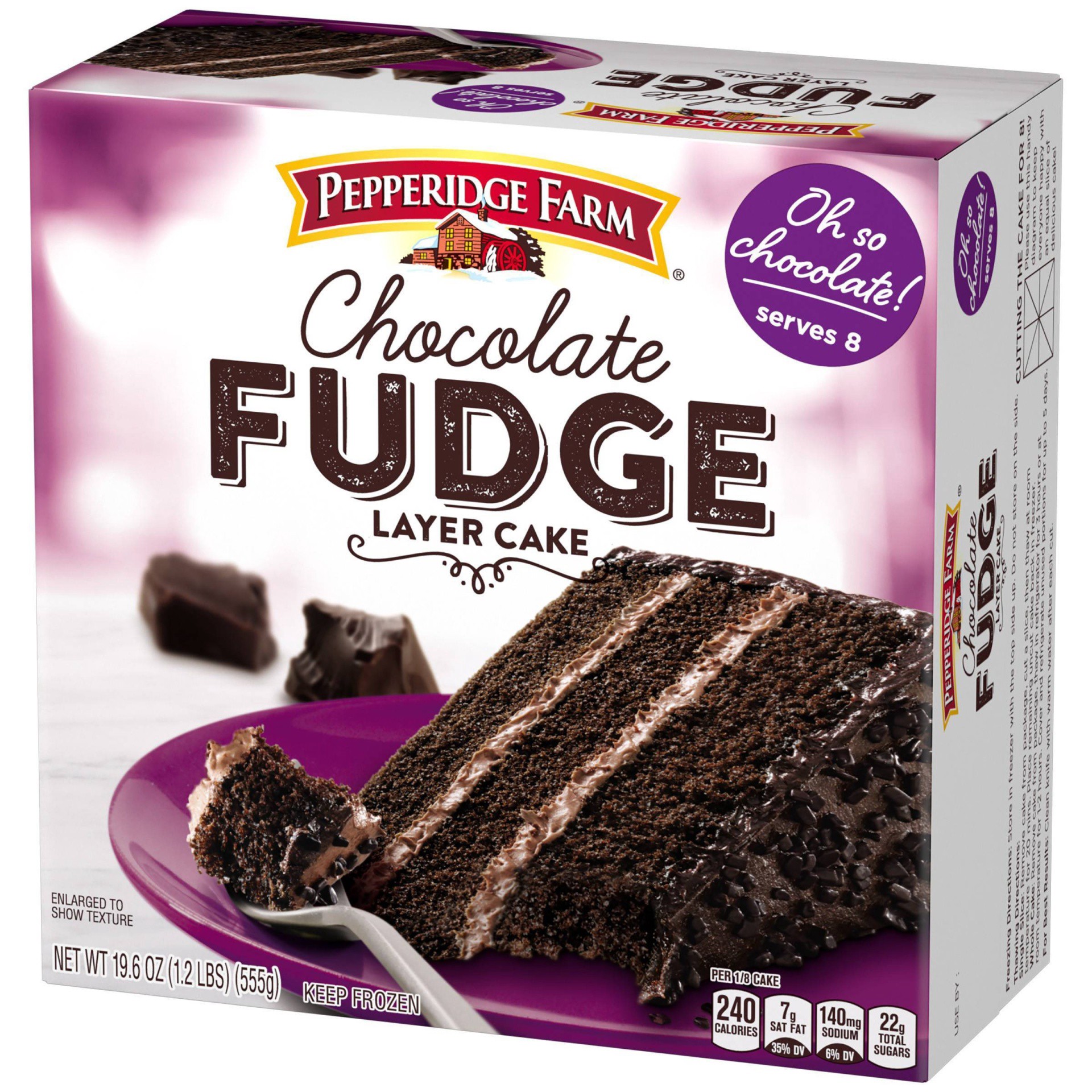 slide 1 of 9, Pepperidge Farm Frozen Chocolate Fudge Layer Cake, 19.6 oz