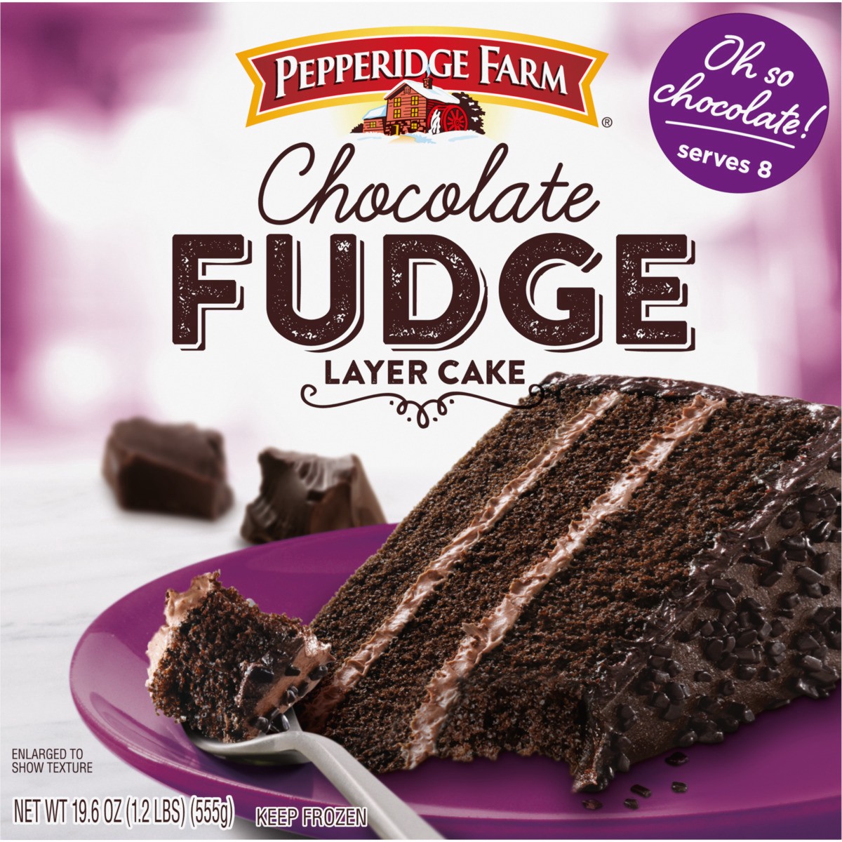 slide 3 of 9, Pepperidge Farm Frozen Chocolate Fudge Layer Cake, 19.6 oz