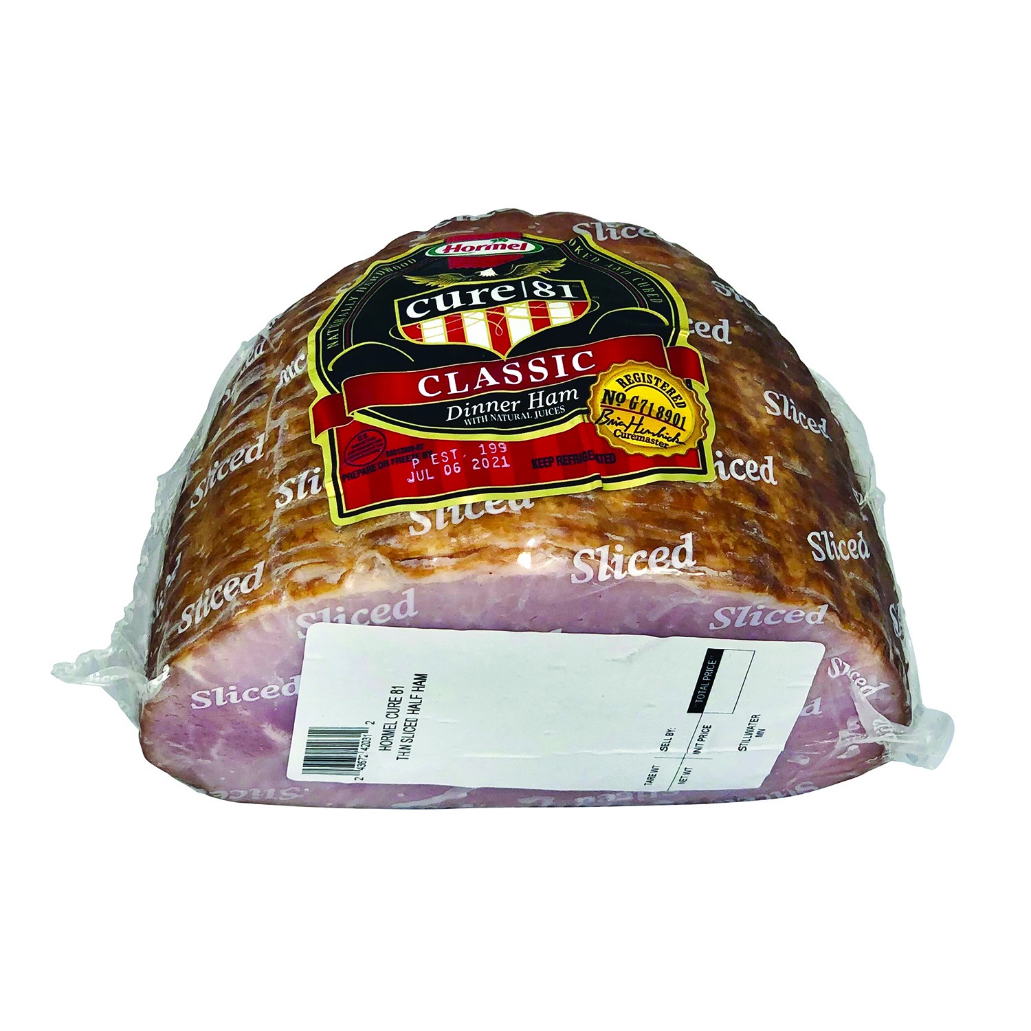 slide 1 of 1, Cure 81 Boneless Mini Half Thin Sliced Ham, per lb