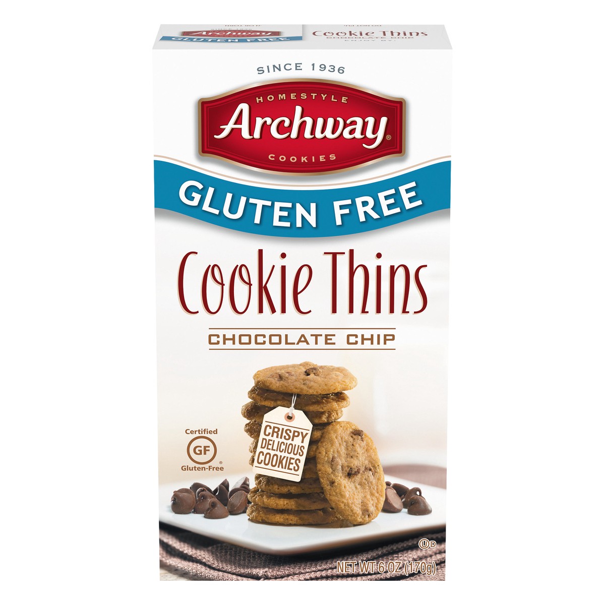 slide 13 of 13, Archway Cookies Gluten Free Cookies, Chocolate Chip Cookie Thins, 6 Oz, 6 oz