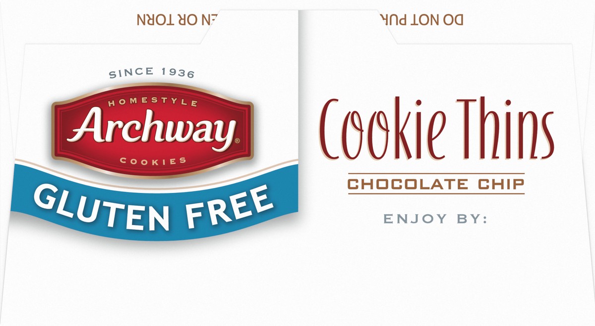 slide 3 of 13, Archway Cookies Gluten Free Cookies, Chocolate Chip Cookie Thins, 6 Oz, 6 oz