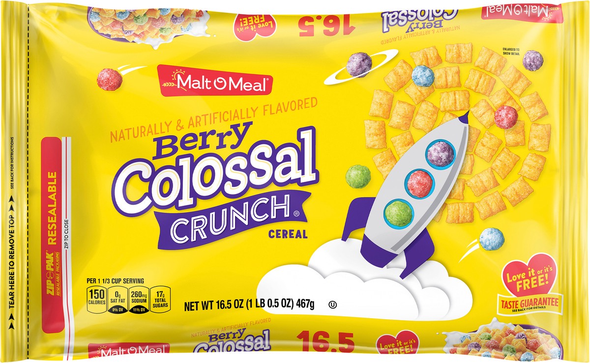 slide 6 of 7, Malt-O-Meal Berry Colossal Crunch Cereal 16.5 oz, 16.5 oz