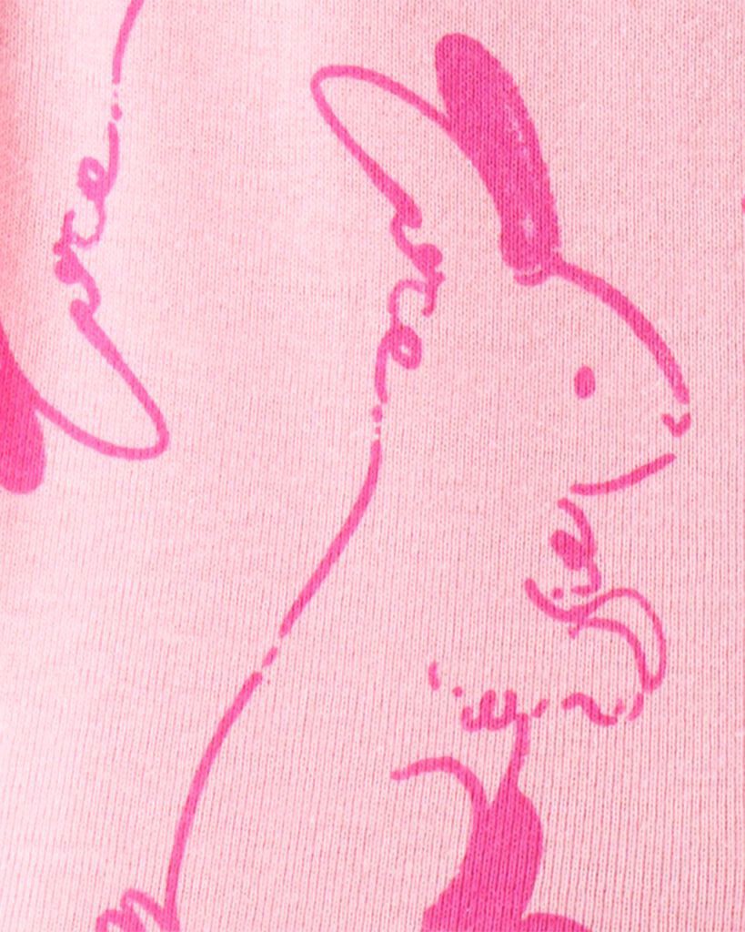 slide 2 of 2, Carter's Toddler Girl Bunny 100% Cotton Snug Fit 1-Piece Pajamas - Pink Pink 4T, 1 ct