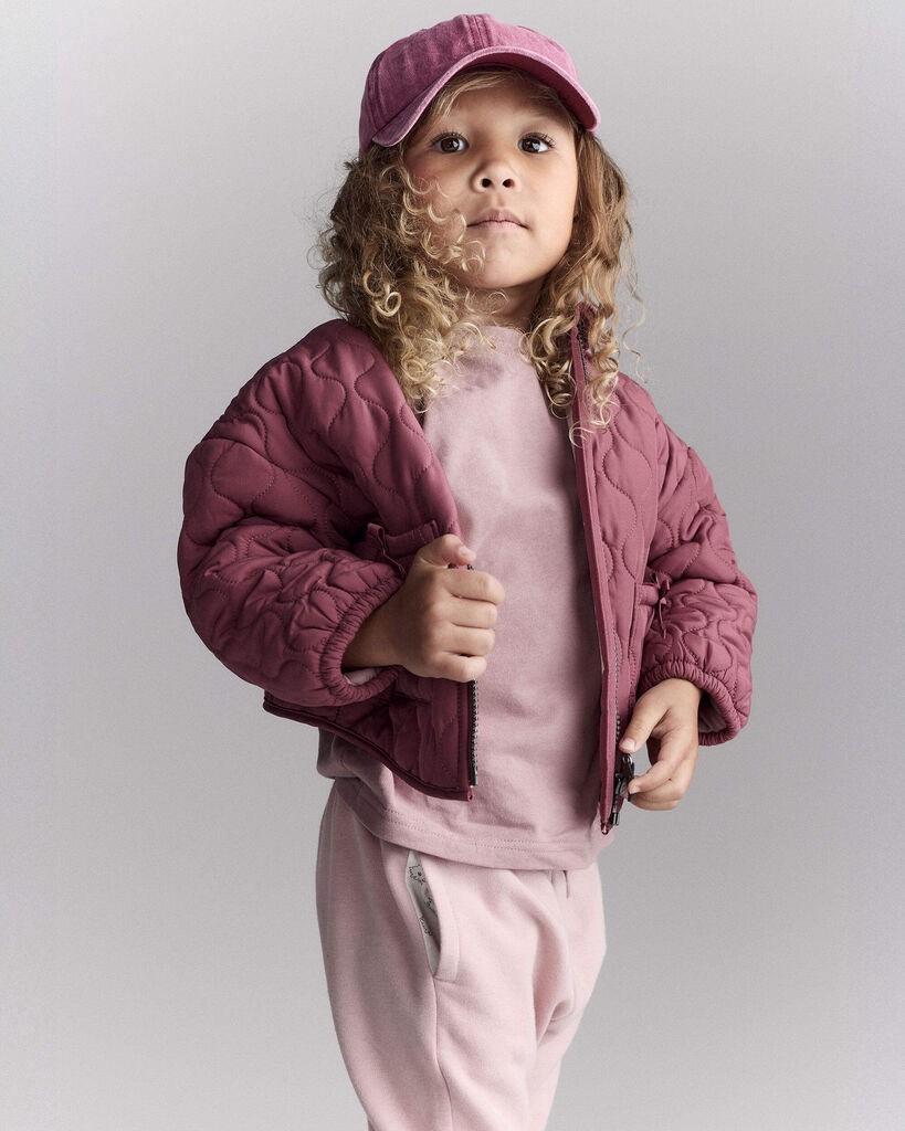 slide 6 of 7, Otteravenue Toddler Girl Quilted Barn Jacket - Burgundy Burgundy 2T, 1 ct