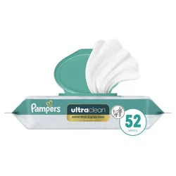 Pampers Free & Gentle Baby Wipes, 99% Water, Hypoallergenic, Unscented, 100% Plant Based, Plastic-Free Baby Wipes, 52 Baby Wipes Total (1X Flip-Top Packs)