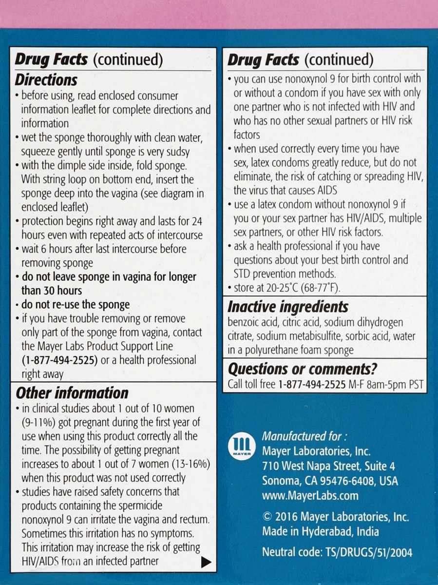 slide 3 of 4, Today Sponge Vaginal Contraceptive Sponge, 3 ct