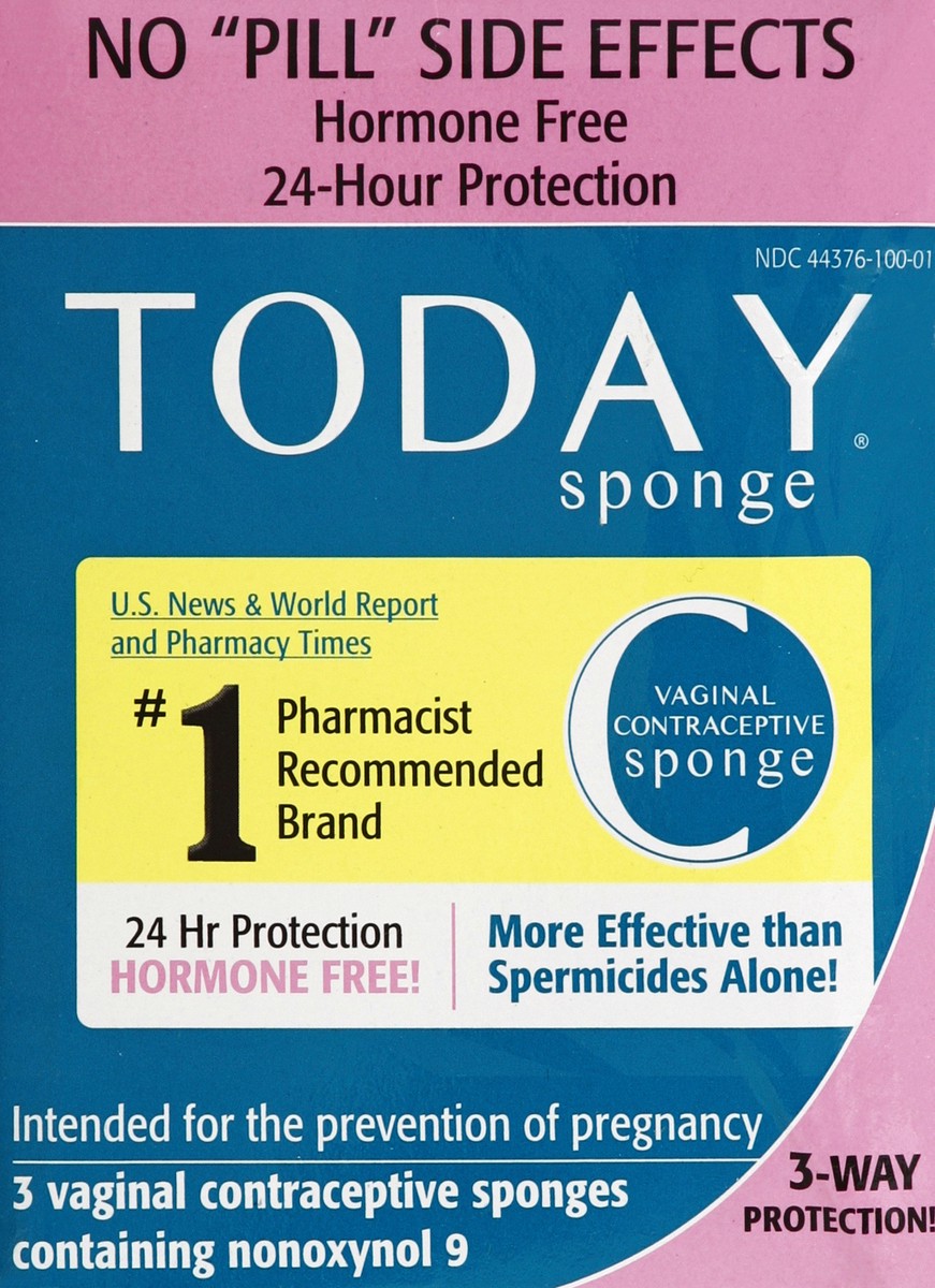 slide 4 of 4, Today Sponge Vaginal Contraceptive Sponge, 3 ct