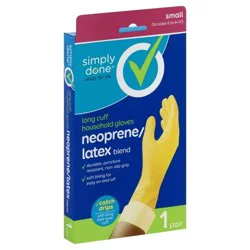 Simply Done Extra Long Cuff Neoprene/Latex Blend Reusable Gloves Small 1 pair