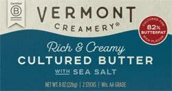 Vermont Creamery Sea Salt Cultured Butter, 8 oz (2 Sticks)