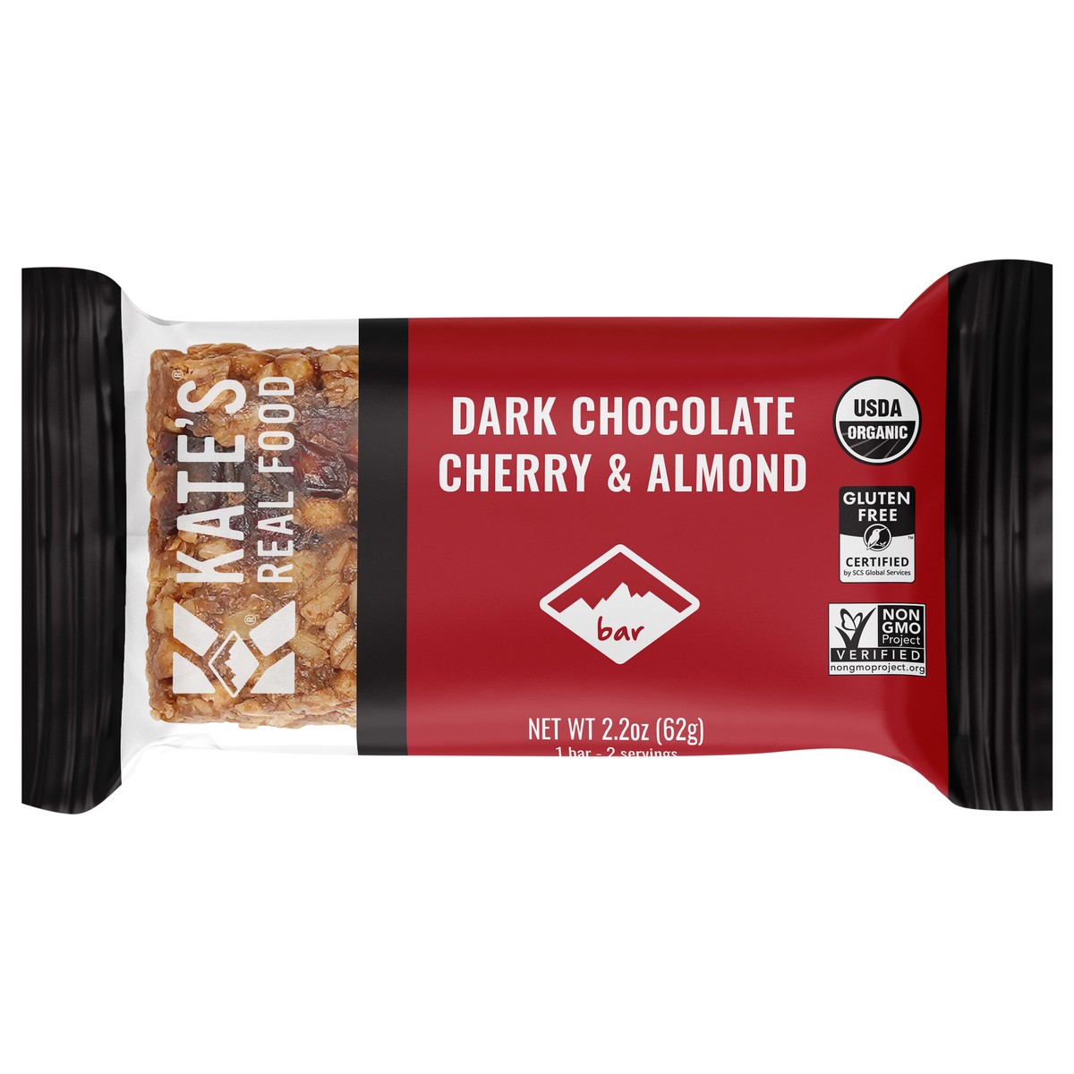 slide 1 of 1, Kate's Real Food Dark Chocolate Cherry & Almond - 2.2 oz, 2.2 oz