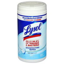 Lysol Crisp Linen Scent Disinfecting Wipes 80 ea