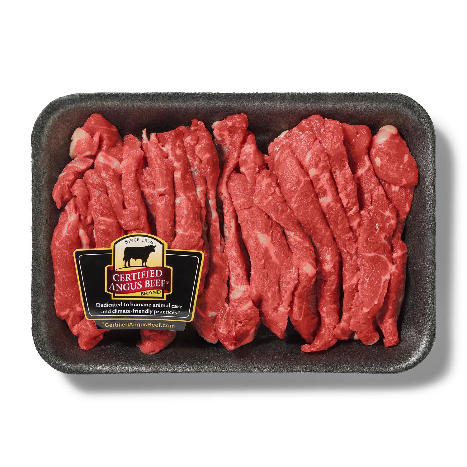 slide 1 of 2, FRESH FROM MEIJER Certified Angus Beef Top Sirloin For Stir Fry, per lb