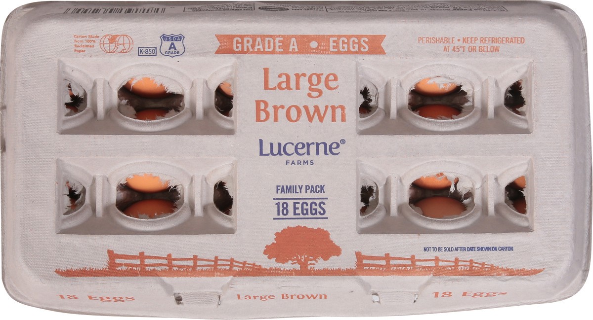 slide 8 of 11, Lucerne Dairy Farms Large Brown Eggs, 18 ct