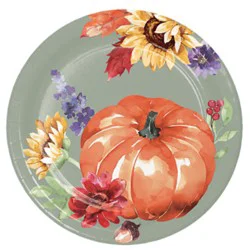 Ssel Painted Pumpkin Lunch Plates - 8 Count