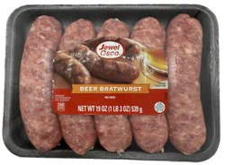 Jewel Beer Bratwurst Sausage Links - 19 Oz