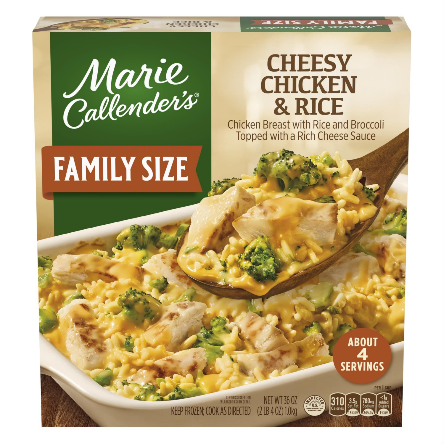 slide 1 of 7, Marie Callender's Family Size Cheesy Chicken and Rice, Frozen Meal, 36 oz., 36 oz