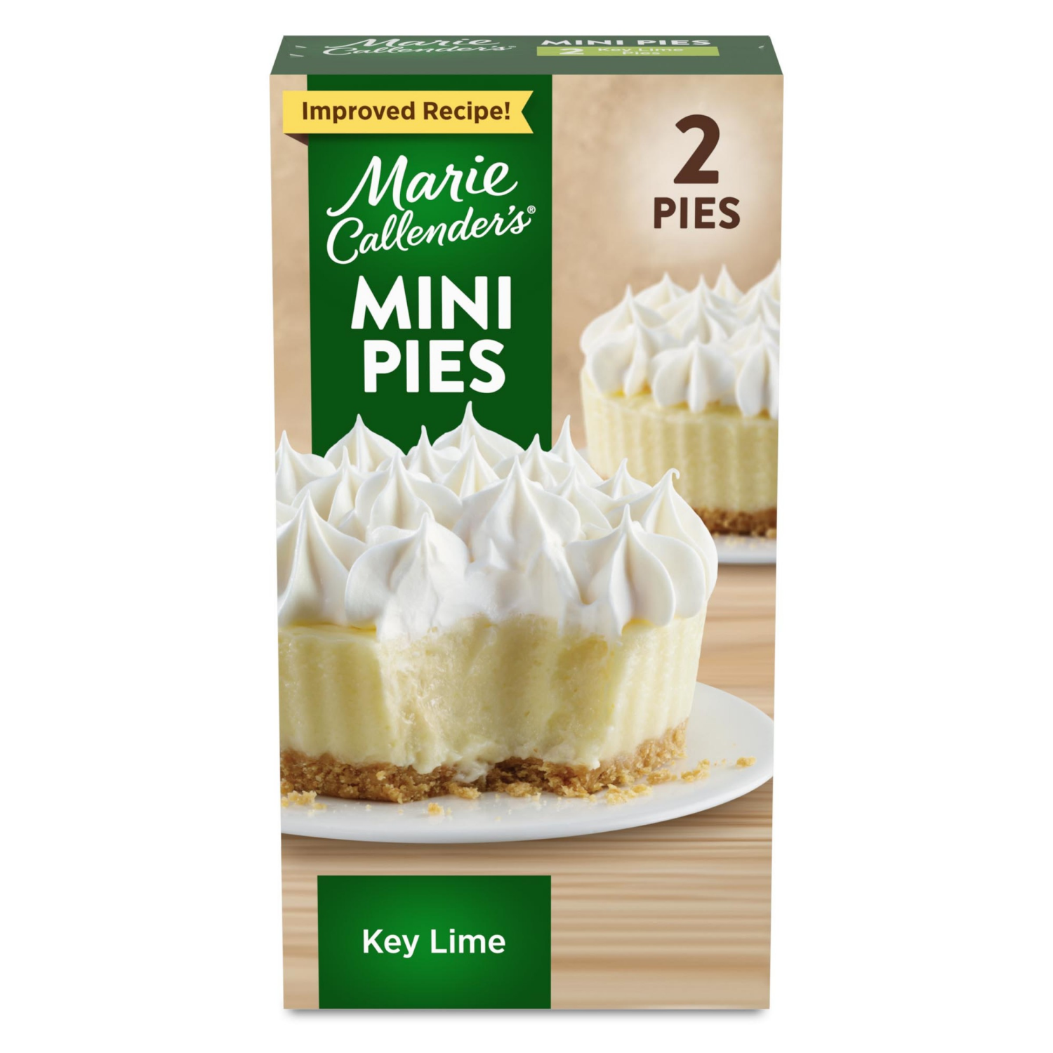 slide 1 of 5, Marie Callender's Key Lime Mini Pies, Thaw & Enjoy Frozen Dessert, 7.5 oz., 2 Pies, 2 ct