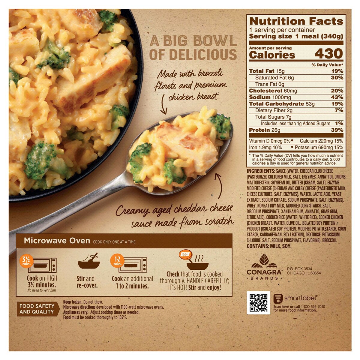 slide 2 of 2, Marie Callender's Aged Cheddar Cheesy Chicken and Rice Bowl, Frozen Meal, 12 oz., 12 oz