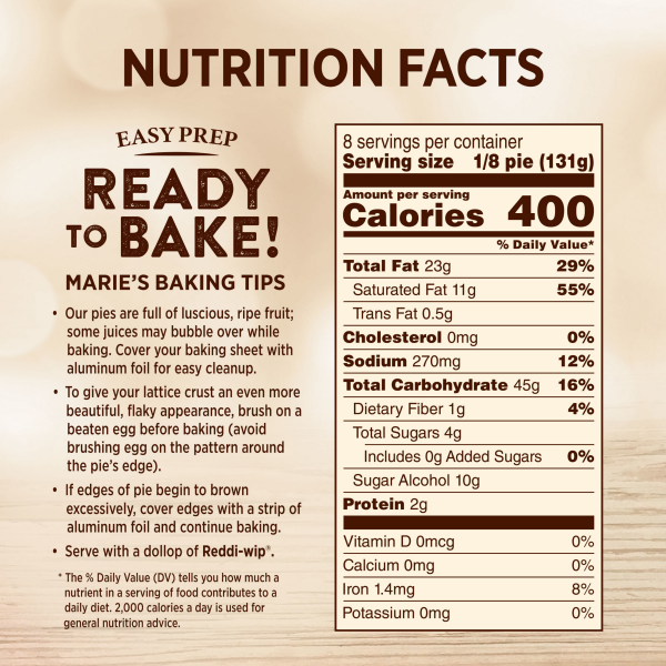 slide 18 of 29, Marie Callender's No Sugar Added, Lattice Apple Pie, Frozen Dessert, 37 oz., 37 oz