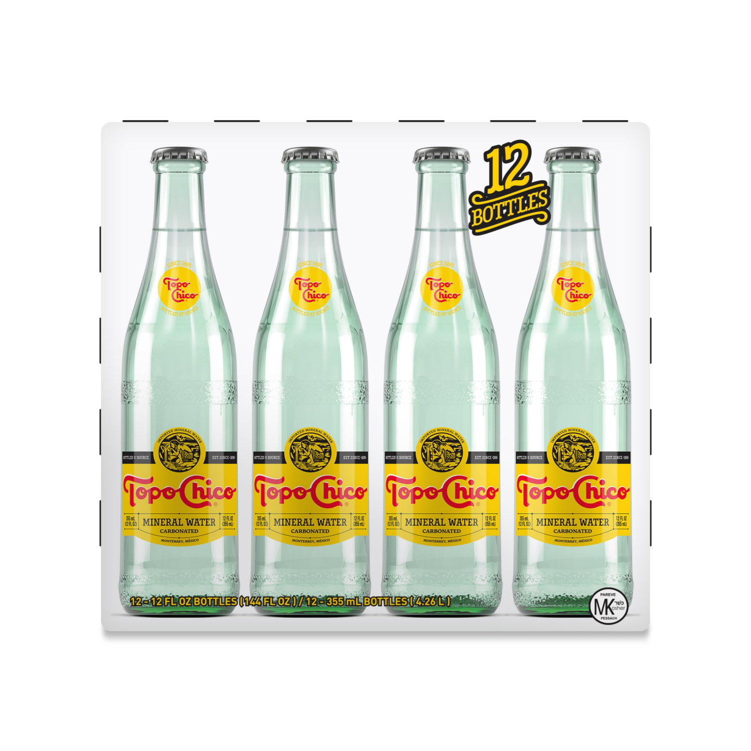 slide 2 of 7, Topo Chico Sparkling Mineral Water Glass Bottles, 12 fl oz, 12 Pack, 12 ct; 12 oz