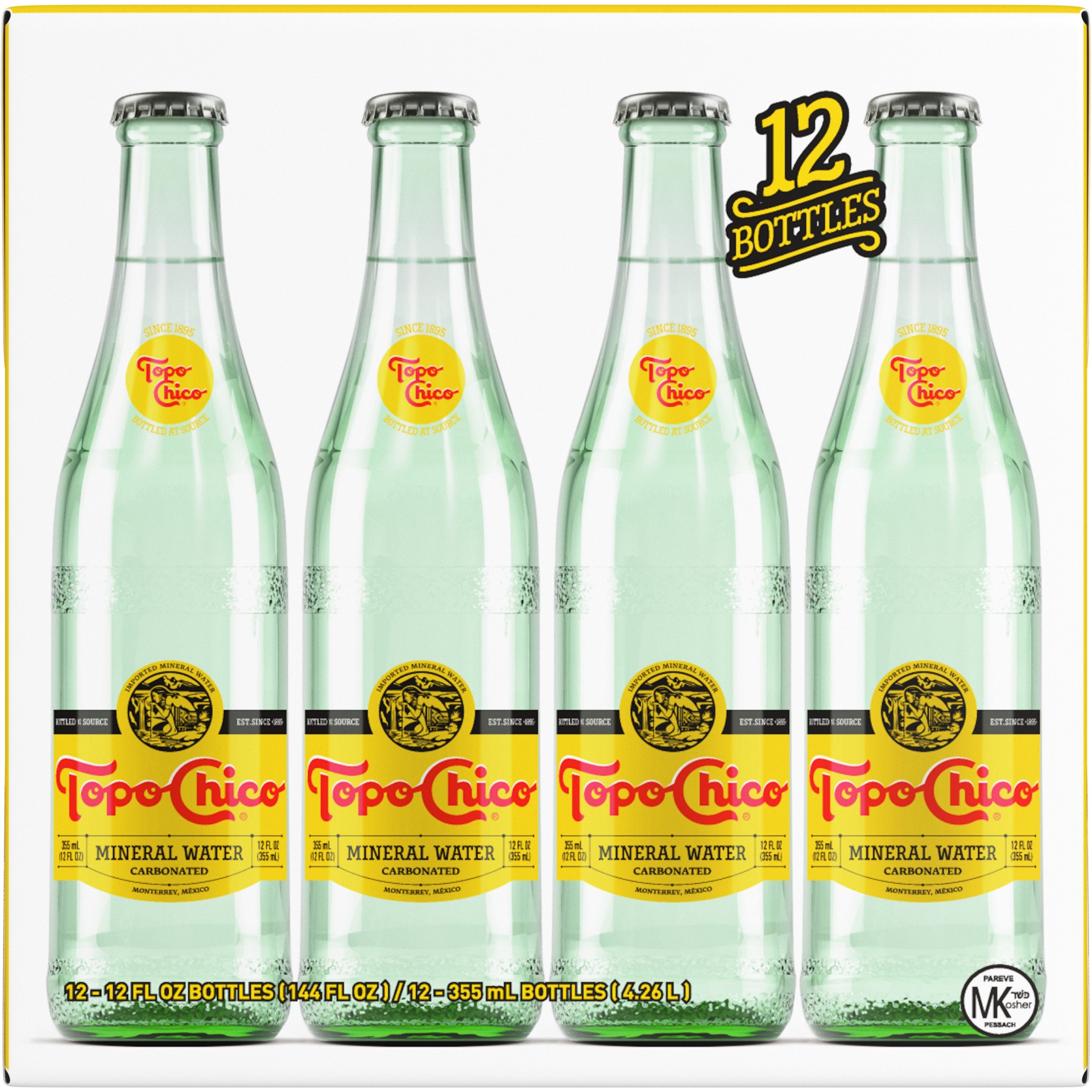 slide 7 of 7, Topo Chico Sparkling Mineral Water Glass Bottles, 12 fl oz, 12 Pack, 12 ct; 12 oz