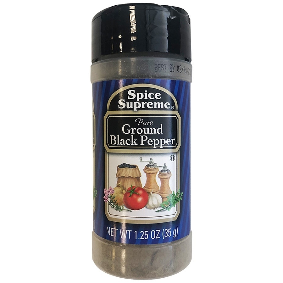 slide 1 of 1, Spice Supreme Black Pepper, Pure Ground, 1.5 oz