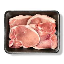 Fresh From Meijer All-Natural Bone-In Thin Center Cut Pork Loin Chops