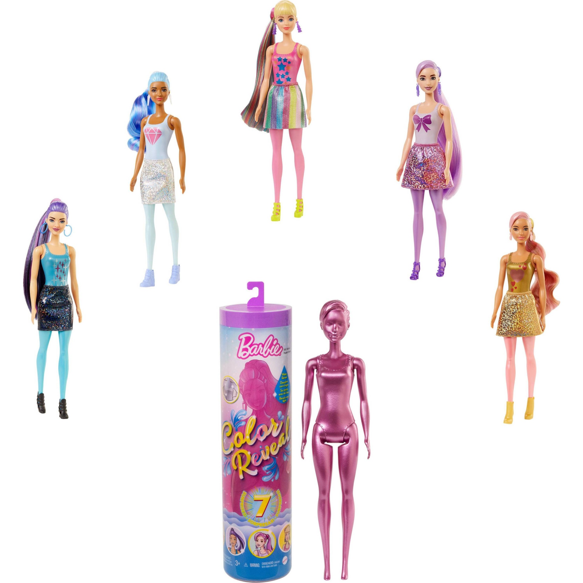 slide 1 of 6, Mattel Barbie Color Reveal Doll, 1 ct