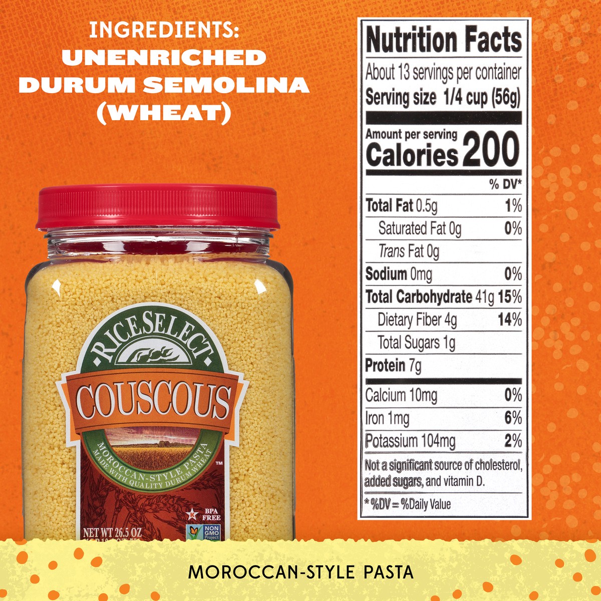 slide 3 of 9, RiceSelect Couscous, 26.5 oz