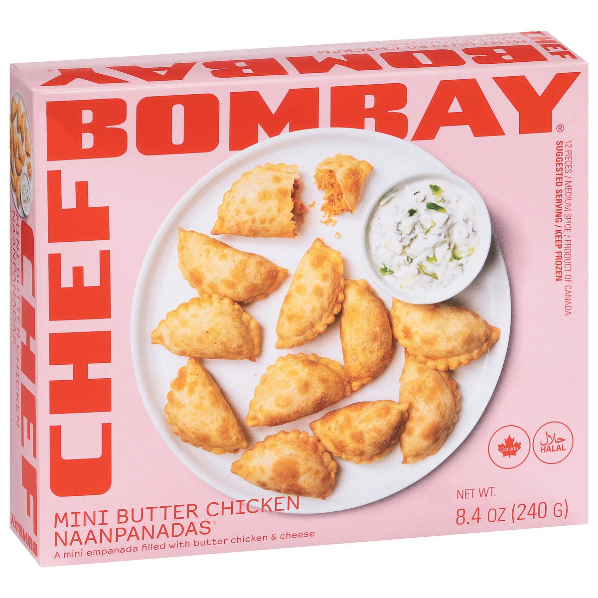 slide 10 of 13, Chef Bombay Butter Chicken Naanpanadas Mini 12 ea, 8.4 oz