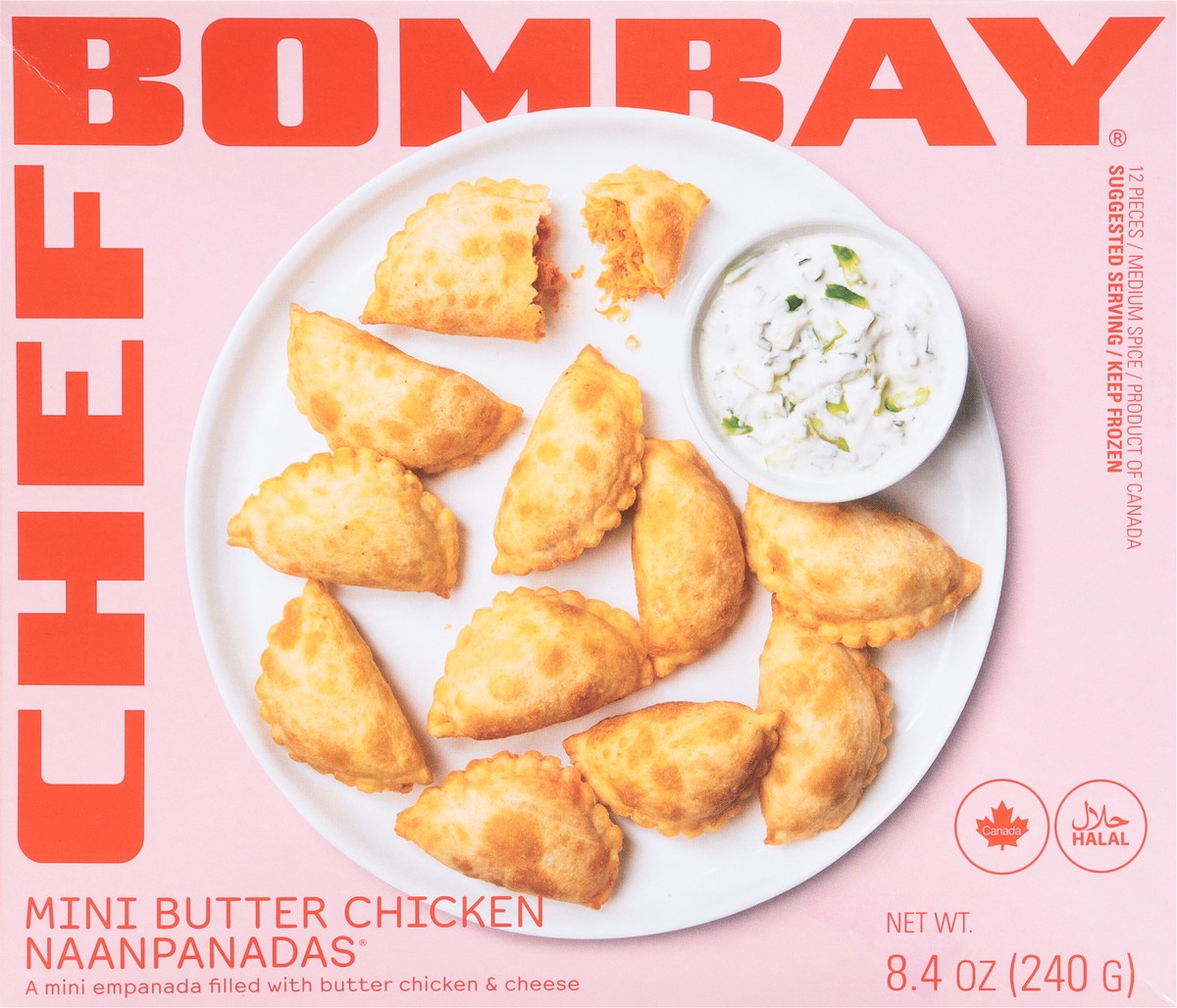 slide 13 of 13, Chef Bombay Butter Chicken Naanpanadas Mini 12 ea, 8.4 oz
