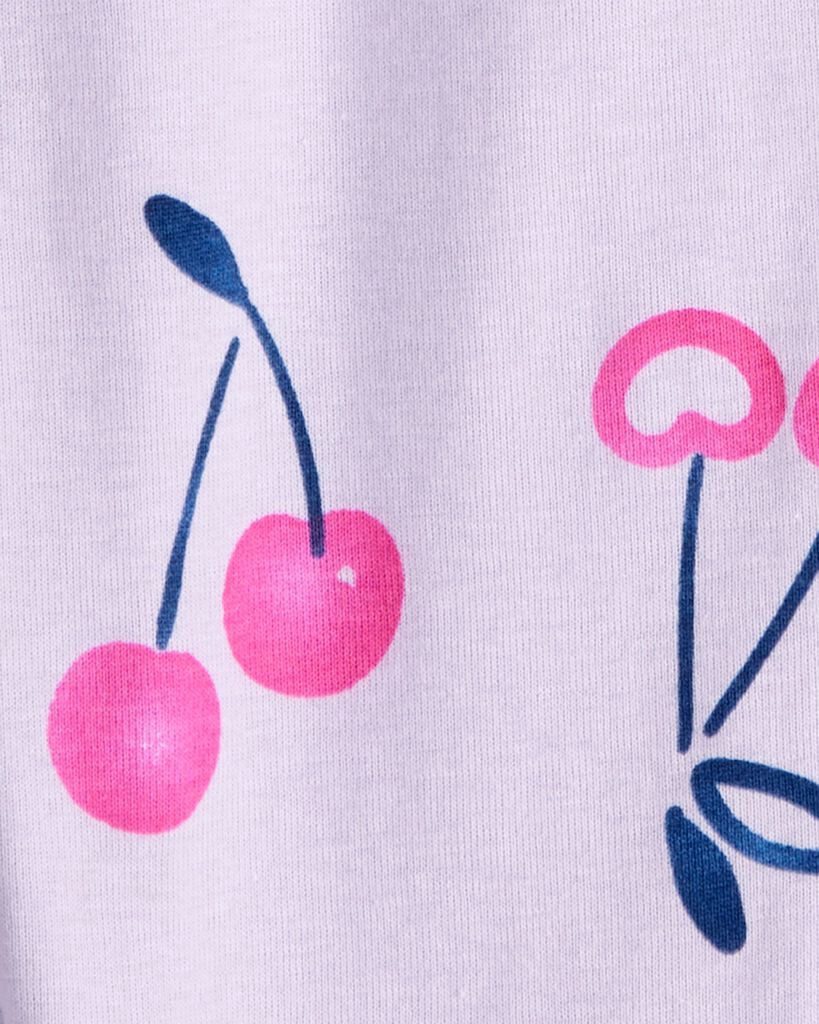 slide 4 of 4, Carter's Baby Girl Cherry 100% Cotton Snug Fit 2-Way Zip Footie 1-Piece Pajamas - Purple Lavender 24M, 1 ct