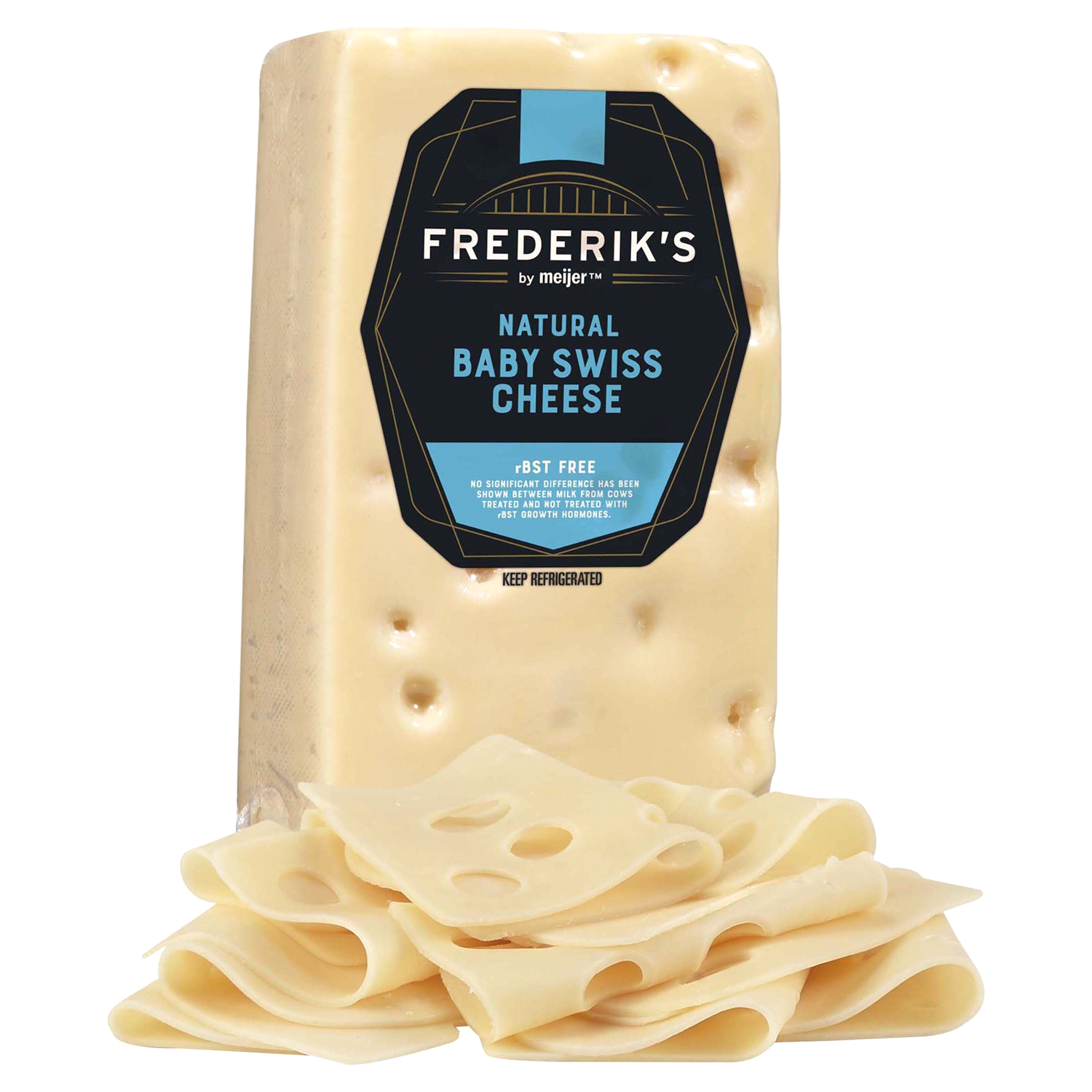 slide 1 of 2, Frederik's By Meijer FREDERIKS BY MEIJER Frederik's by Meijer Baby Swiss Cheese, per lb