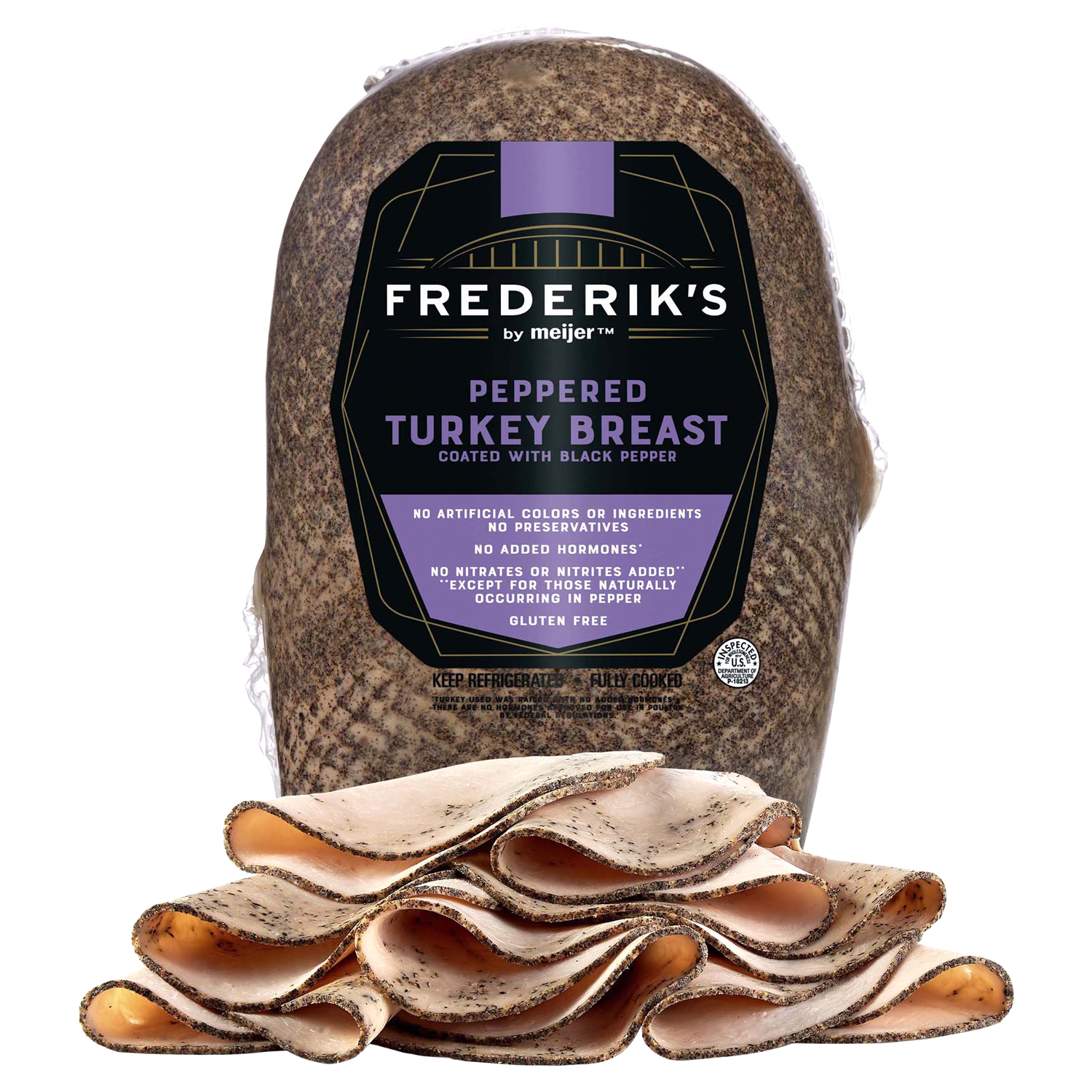 slide 1 of 3, FREDERIKS BY MEIJER Frederik's By Meijer Peppered Turkey Breast, per lb