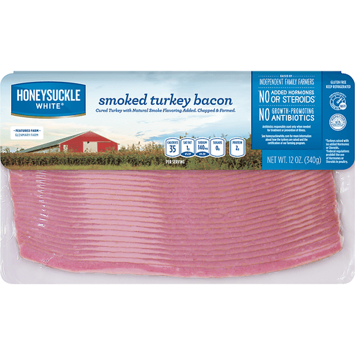 slide 1 of 1, Honeysuckle White Smoked Turkey Bacon, 12 oz