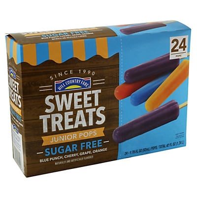 slide 1 of 1, Hill Country Fare Sugar Free Sweet Treats Junior Pops, 24 ct