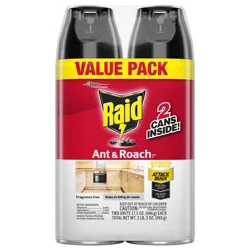 Raid Ant & Roach Killer Aerosol Insecticide, Fragrance Free, 17.5oz, 2 Count