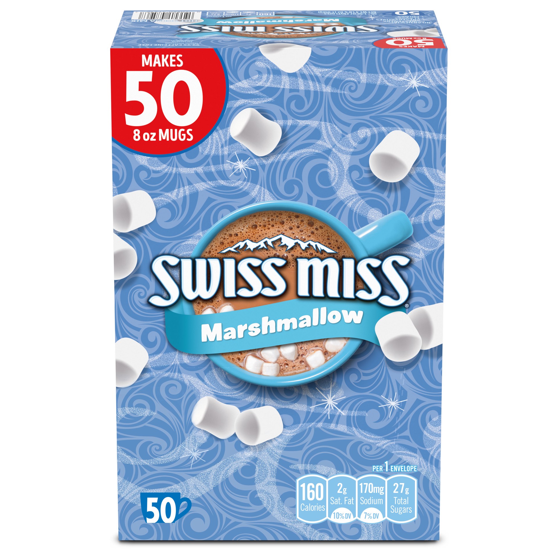 slide 1 of 7, Swiss Miss Marshmallow Flavor Hot Cocoa Mix, 1.38 oz. 50-Count, 50 ct