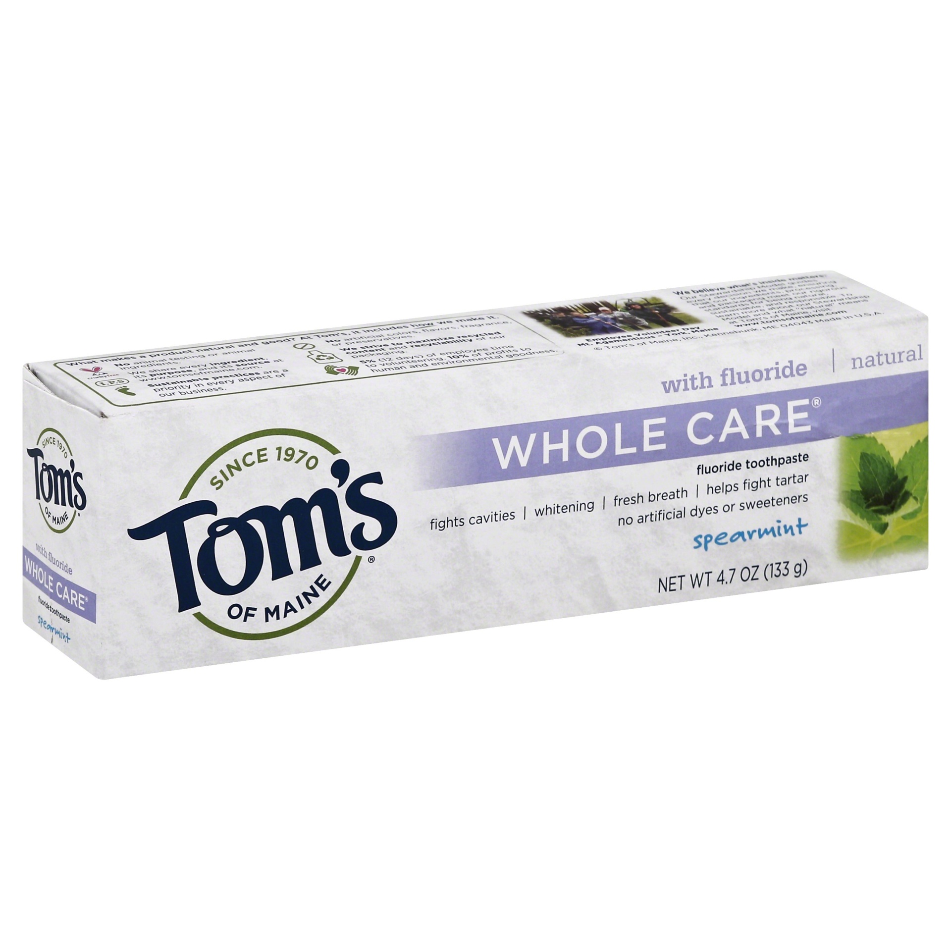 slide 1 of 5, Tom's Of Maine Spearmint Whole Care Toothpaste, 4.7 oz